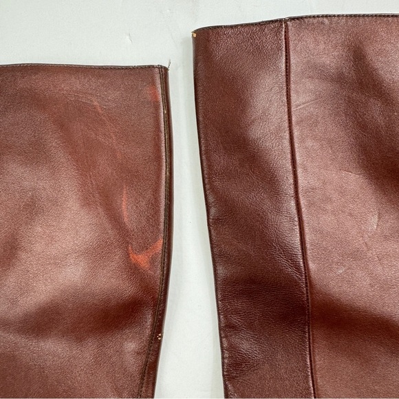 Rachel Comey Maroon leather pull on knee high heeled boots - Picture 8 of 12